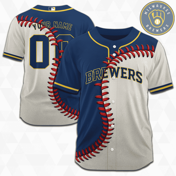 MLB Milwaukee Brewers Personalized Mix Baseball Jersey Gift for Men Women MLB Milwaukee Brewers Personalized Mix Baseball Jersey Gift for Men Women