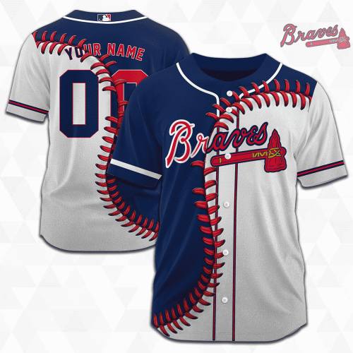 MLB Atlanta Braves Personalized Mix Baseball Jersey Gift for Men Women