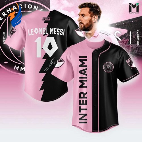 Inter Miami Leo Messi Black And Pink Baseball Jersey Gift for Men Women