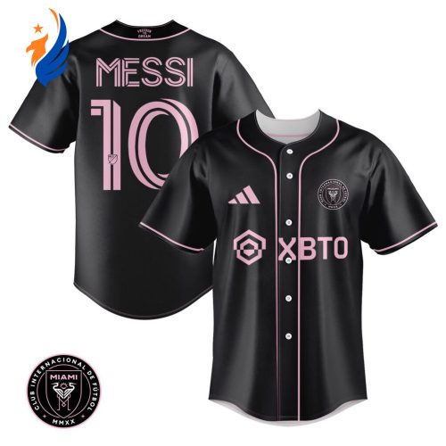 Inter Miami Leo Messi Black Baseball Jersey Gift for Men Women