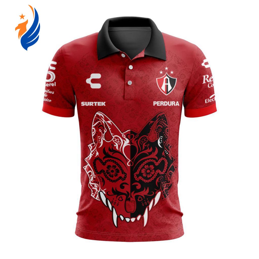 LIGA MX Atlas F.C 2023 – 2024 Away Dia De Muertos Design Polo LIGA MX Atlas F.C 2023 – 2024 Away Dia De Muertos Design Polo