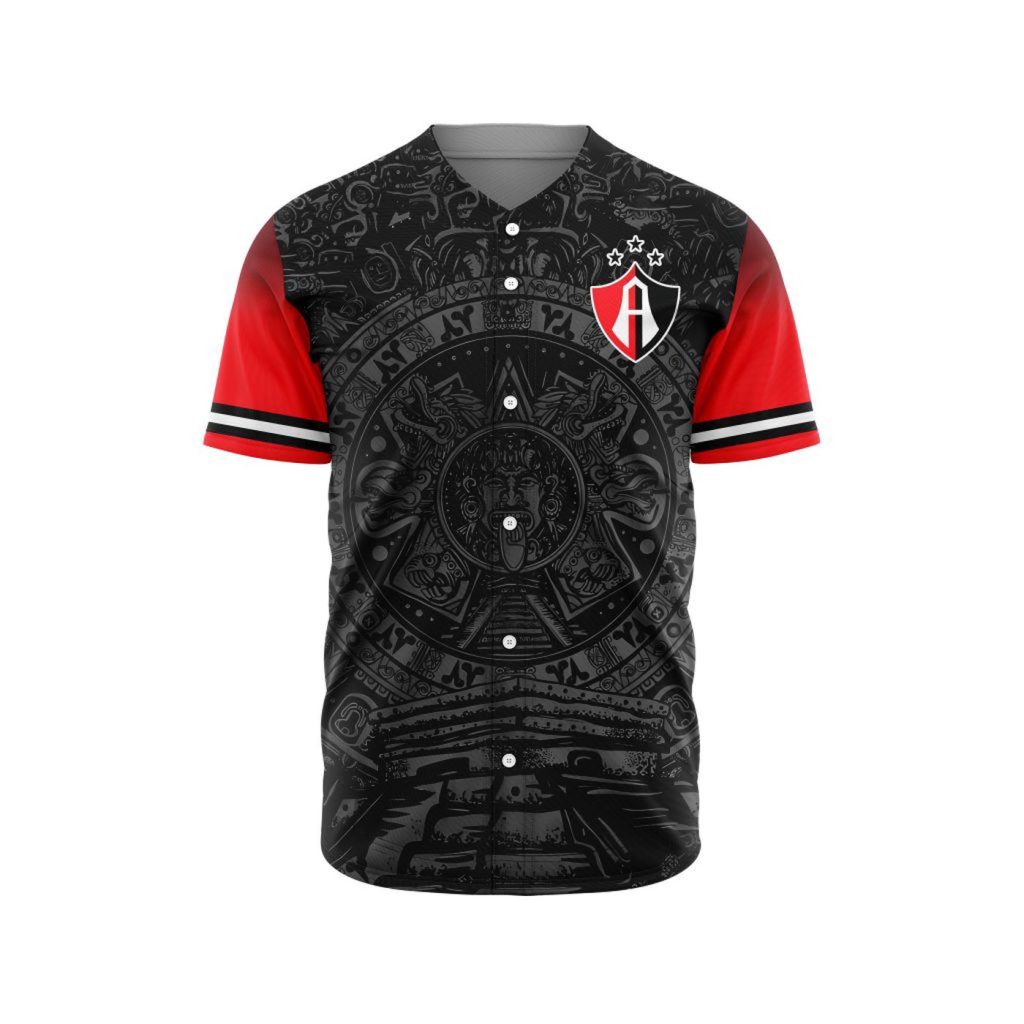 LIGA MX Atlas F.C Special Aztec Design Baseball Jersey Gift for Men Women LIGA MX Atlas F.C Special Aztec Design Baseball Jersey Gift for Men Women