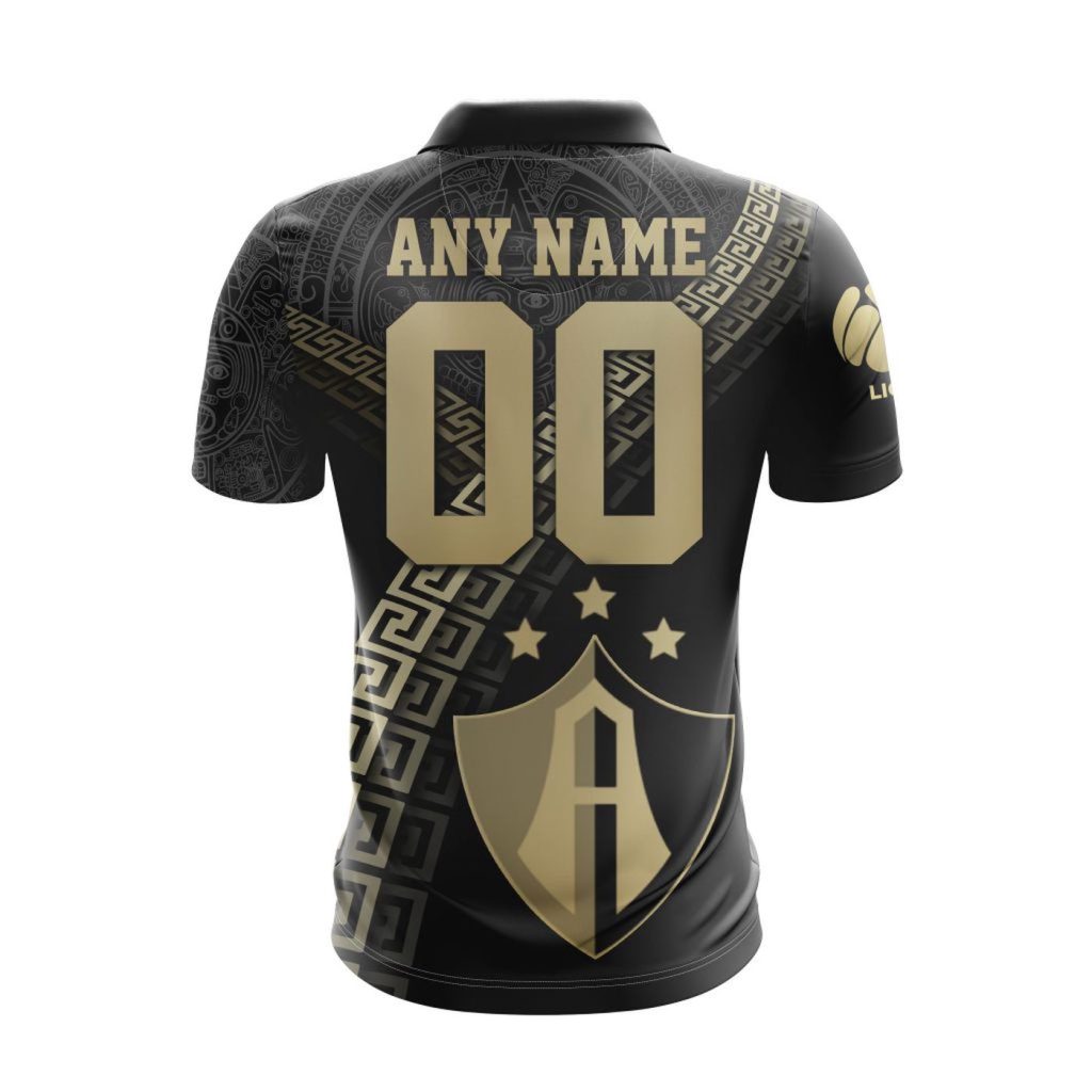 LIGA MX Atlas F.C Special Black And Gold Design Polo LIGA MX Atlas F.C Special Black And Gold Design Polo