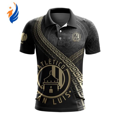 LIGA MX Atletico San Luis Special Black And Gold Design Polo