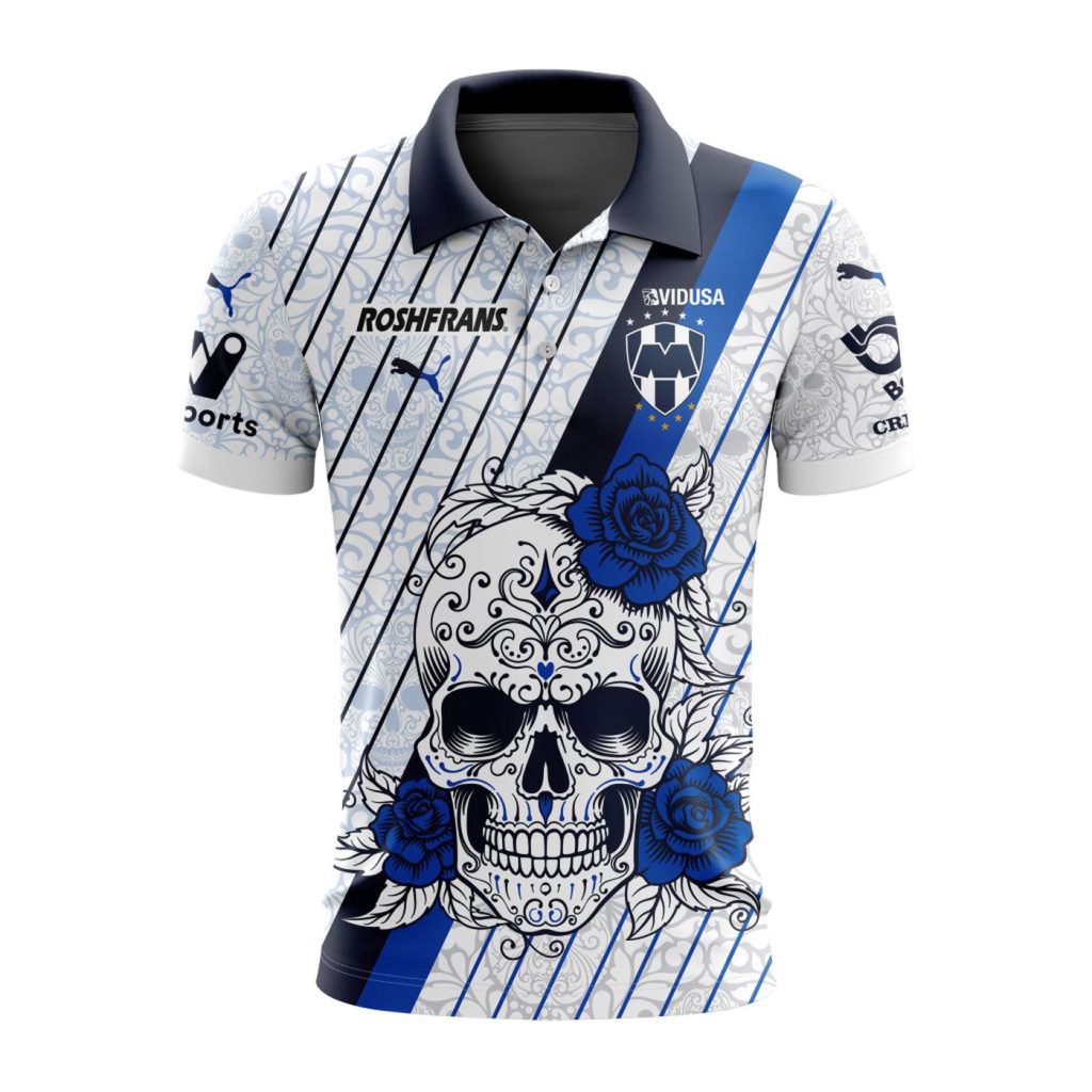 LIGA MX C.F. Monterrey 2023 – 2024 Away Dia De Muertos Design Polo LIGA MX C.F. Monterrey 2023 – 2024 Away Dia De Muertos Design Polo