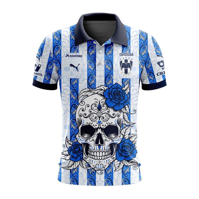 LIGA MX C.F. Monterrey 2023 – 2024 Home Dia De Muertos Design Polo