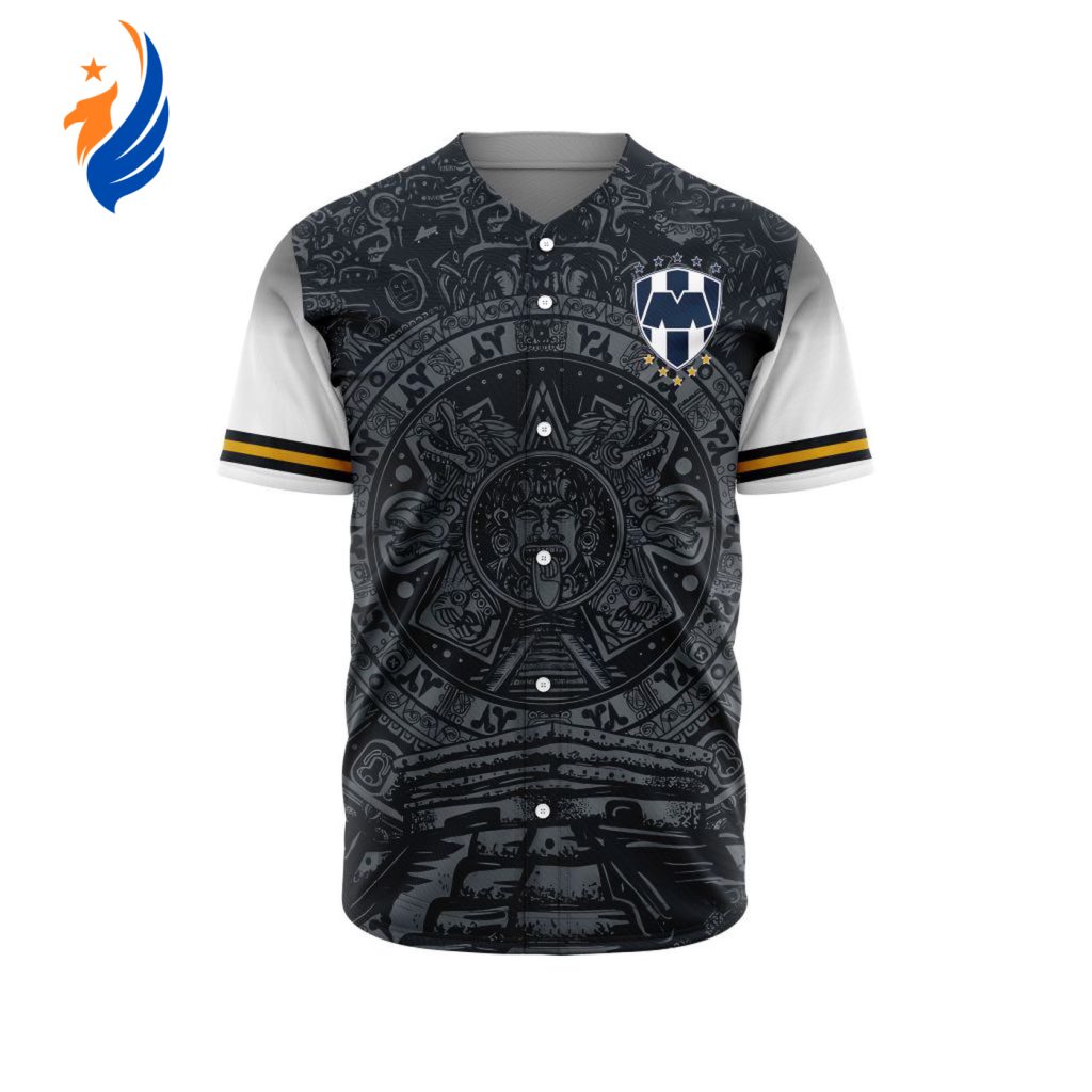 LIGA MX C.F. Monterrey Special Aztec Design Baseball Jersey Gift for Men Women LIGA MX C.F. Monterrey Special Aztec Design Baseball Jersey Gift for Men Women