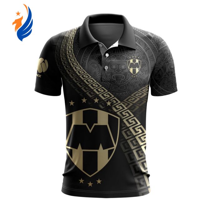 LIGA MX C.F. Monterrey Special Black And Gold Design Polo LIGA MX C.F. Monterrey Special Black And Gold Design Polo