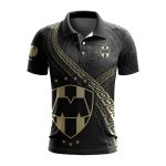 LIGA MX C.F. Monterrey Special Black And Gold Design Polo LIGA MX C.F. Monterrey Special Black And Gold Design Polo