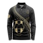 LIGA MX C.F. Monterrey Special Black And Gold Long Sleeve Polo Design Gift for Men Women