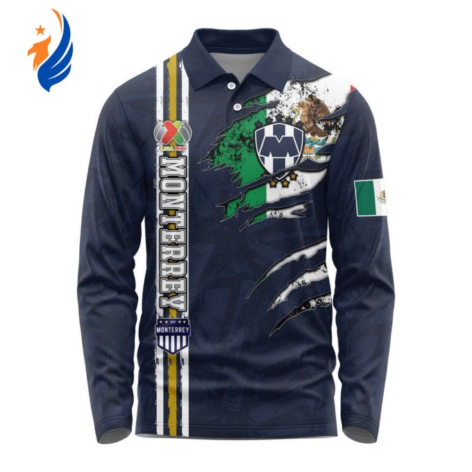 LIGA MX C.F. Monterrey Special Long Sleeve Polo Design Kits Gift for Men Women 3d Printed Hoodie