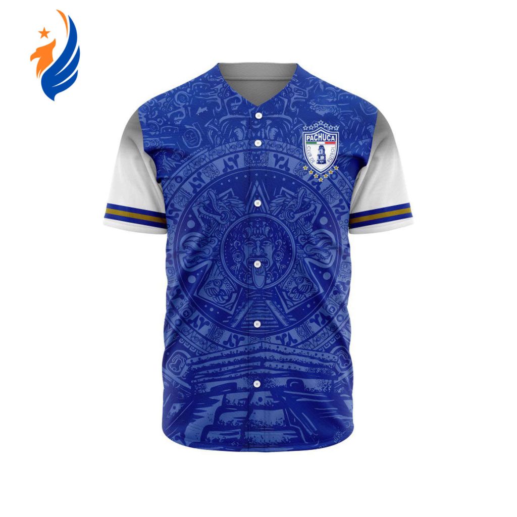 LIGA MX C.F. Pachuca Special Aztec Design Baseball Jersey Gift for Men Women LIGA MX C.F. Pachuca Special Aztec Design Baseball Jersey Gift for Men Women