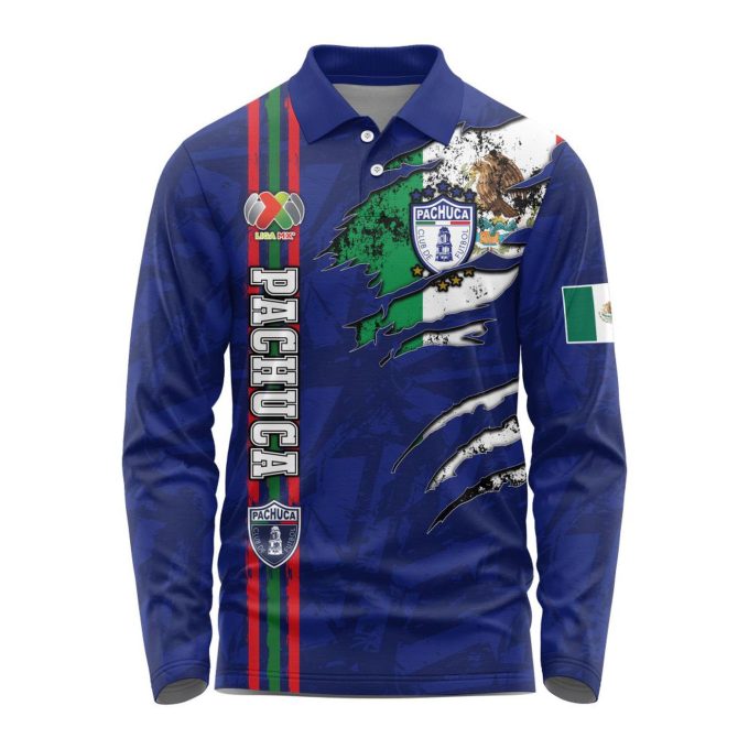 LIGA MX C.F. Pachuca Special Long Sleeve Polo Design Kits Gift for Men Women 3d Printed Hoodie