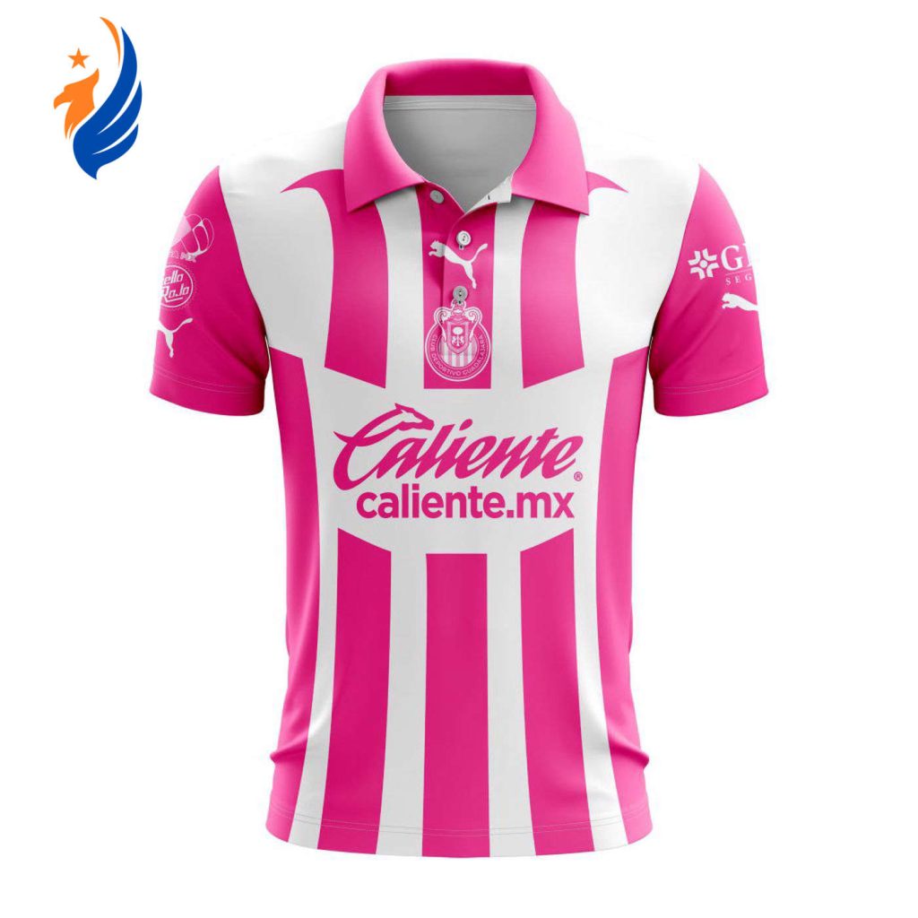 LIGA MX Chivas De Guadalajara 2023 Pink Polo LIGA MX Chivas De Guadalajara 2023 Pink Polo