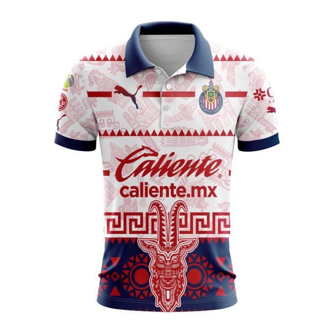 LIGA MX Chivas Guadalajara 2023 – 2024 Away Aztec Design Polo