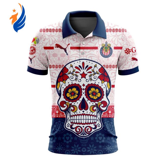 LIGA MX Chivas Guadalajara 2023 – 2024 Away Dia De Muertos Design Polo