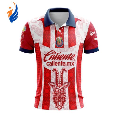 LIGA MX Club Puebla 2023 – 2024 Home Polo LIGA MX Chivas Guadalajara 2023 – 2024 Home Aztec Design Polo