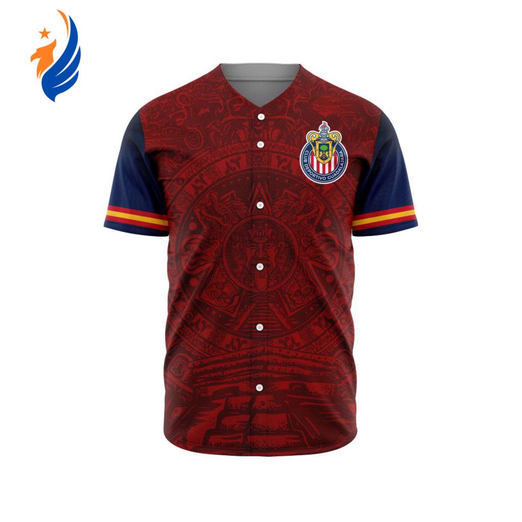 LIGA MX Chivas Guadalajara Special Aztec Design Baseball Jersey Gift for Men Women LIGA MX Chivas Guadalajara Special Aztec Design Baseball Jersey Gift for Men Women