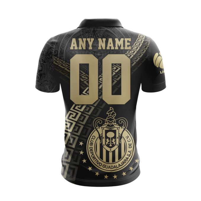 LIGA MX Chivas Guadalajara Special Black And Gold Design Polo