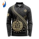 LIGA MX Chivas Guadalajara Special Black And Gold Long Sleeve Polo Design Gift for Men Women