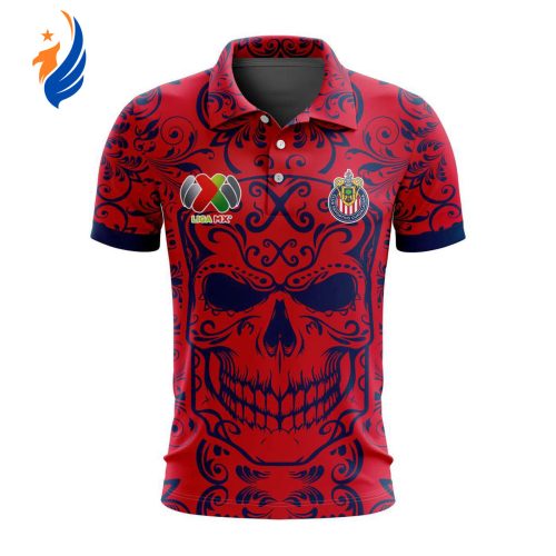 LIGA MX Chivas Guadalajara Special Dia De Muertos Design Polo Gift for Men Women LIGA MX Chivas Guadalajara Special Dia De Muertos Design Polo Gift for Men Women