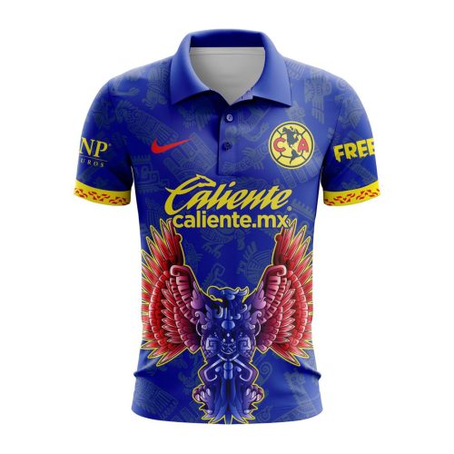 LIGA MX Club America 2023 – 2024 Away Aztec Design Polo