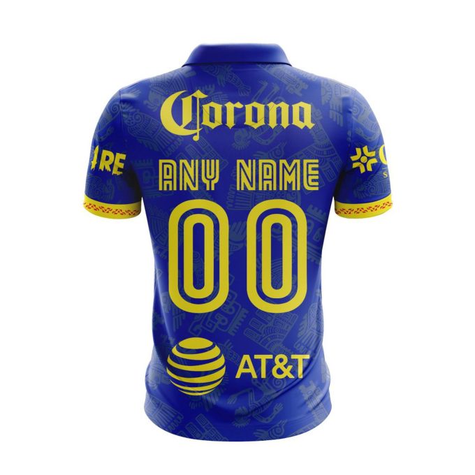 LIGA MX Club America 2023 – 2024 Away Aztec Design Polo
