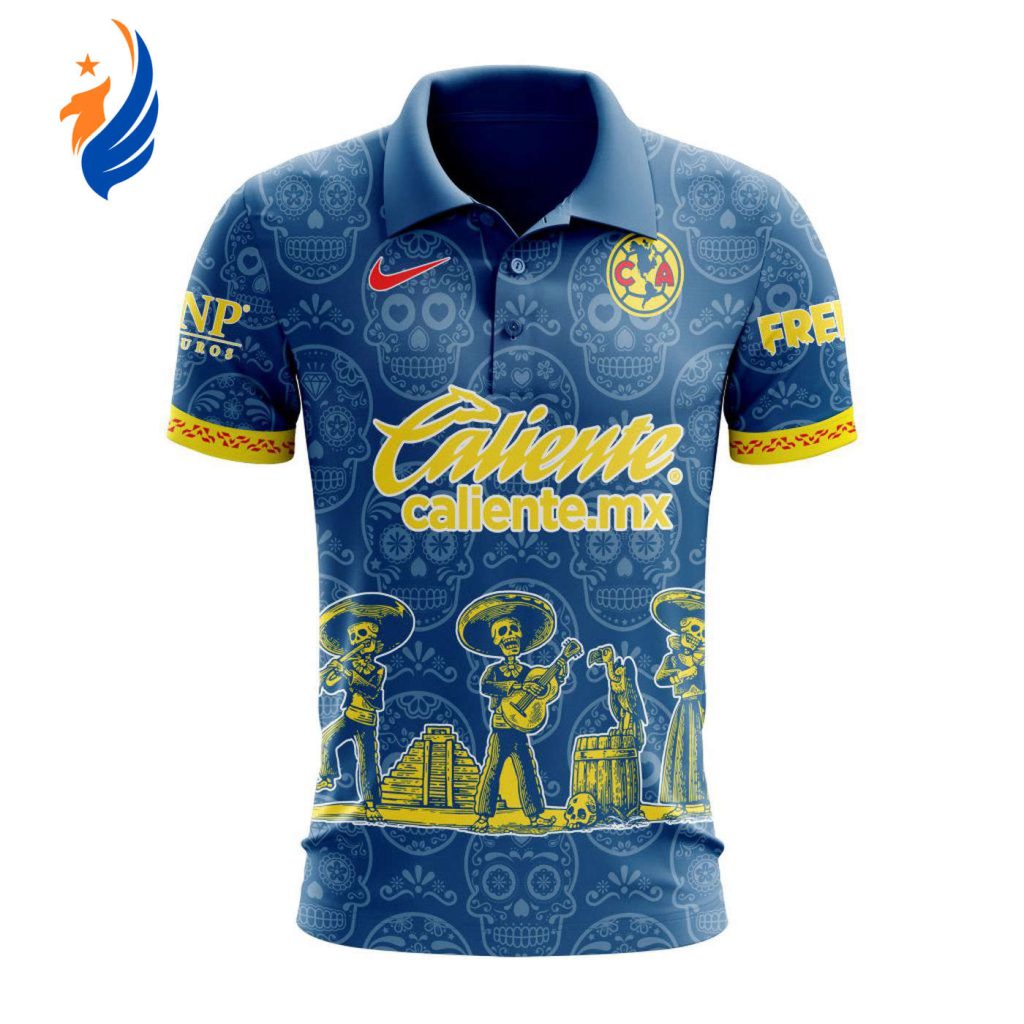 LIGA MX Club America 2023 – 2024 Away Dia De Muertos Design Polo LIGA MX Club America 2023 – 2024 Away Dia De Muertos Design Polo