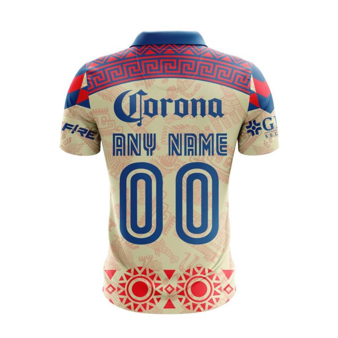 LIGA MX Club America 2023 – 2024 Home Aztec Design Polo
