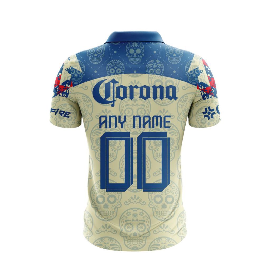 LIGA MX Club America 2023 – 2024 Home Dia De Muertos Design Polo LIGA MX Club America 2023 – 2024 Home Dia De Muertos Design Polo