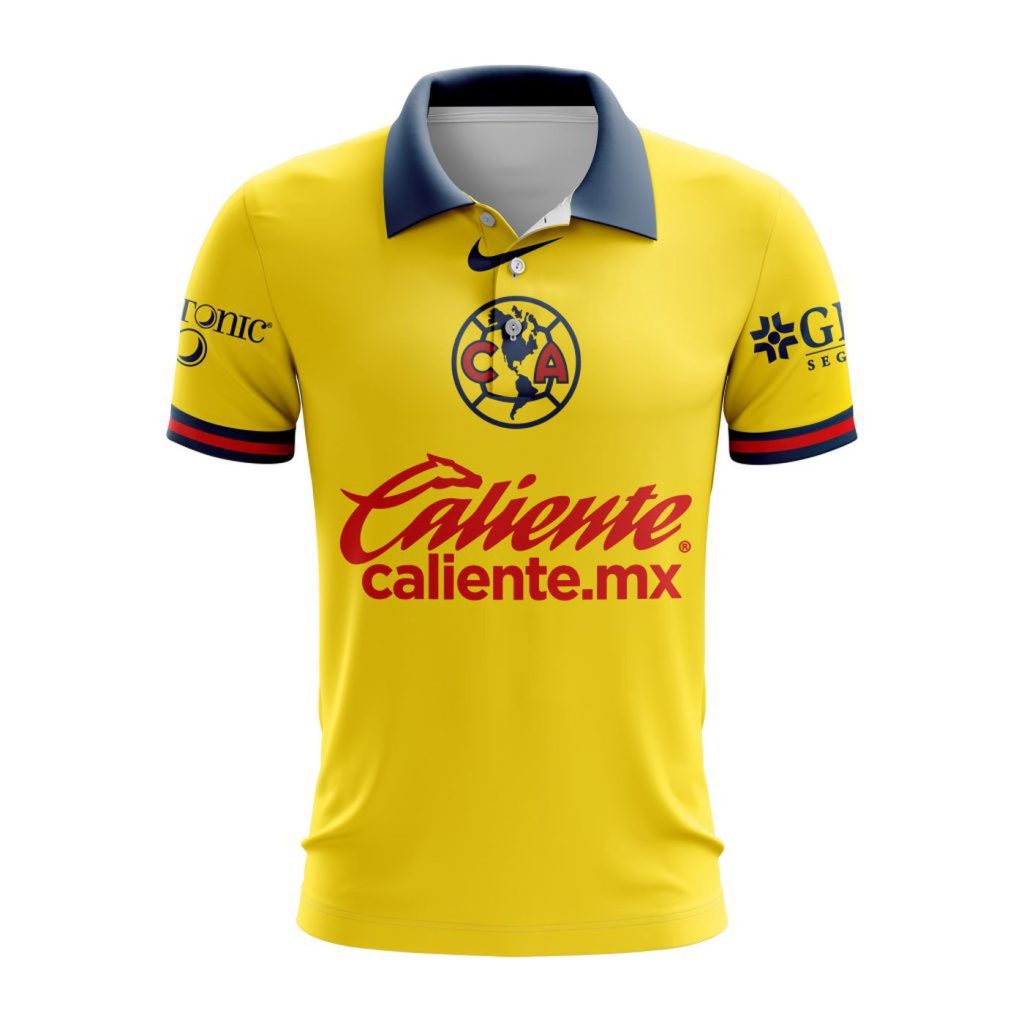 LIGA MX Club America Personalized 2024-2025 New Home Polo LIGA MX Club America Personalized 2024-2025 New Home Polo
