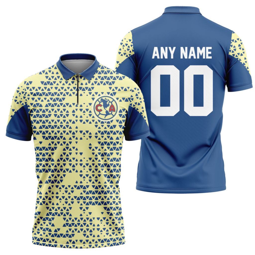 LIGA MX Club America Personalized Zipper Polo Gift for Men Women LIGA MX Club America Personalized Zipper Polo Gift for Men Women