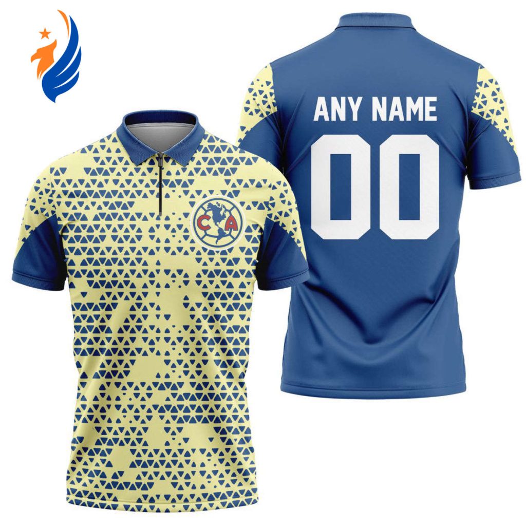 LIGA MX Club America Personalized Zipper Polo Gift for Men Women LIGA MX Club America Personalized Zipper Polo Gift for Men Women