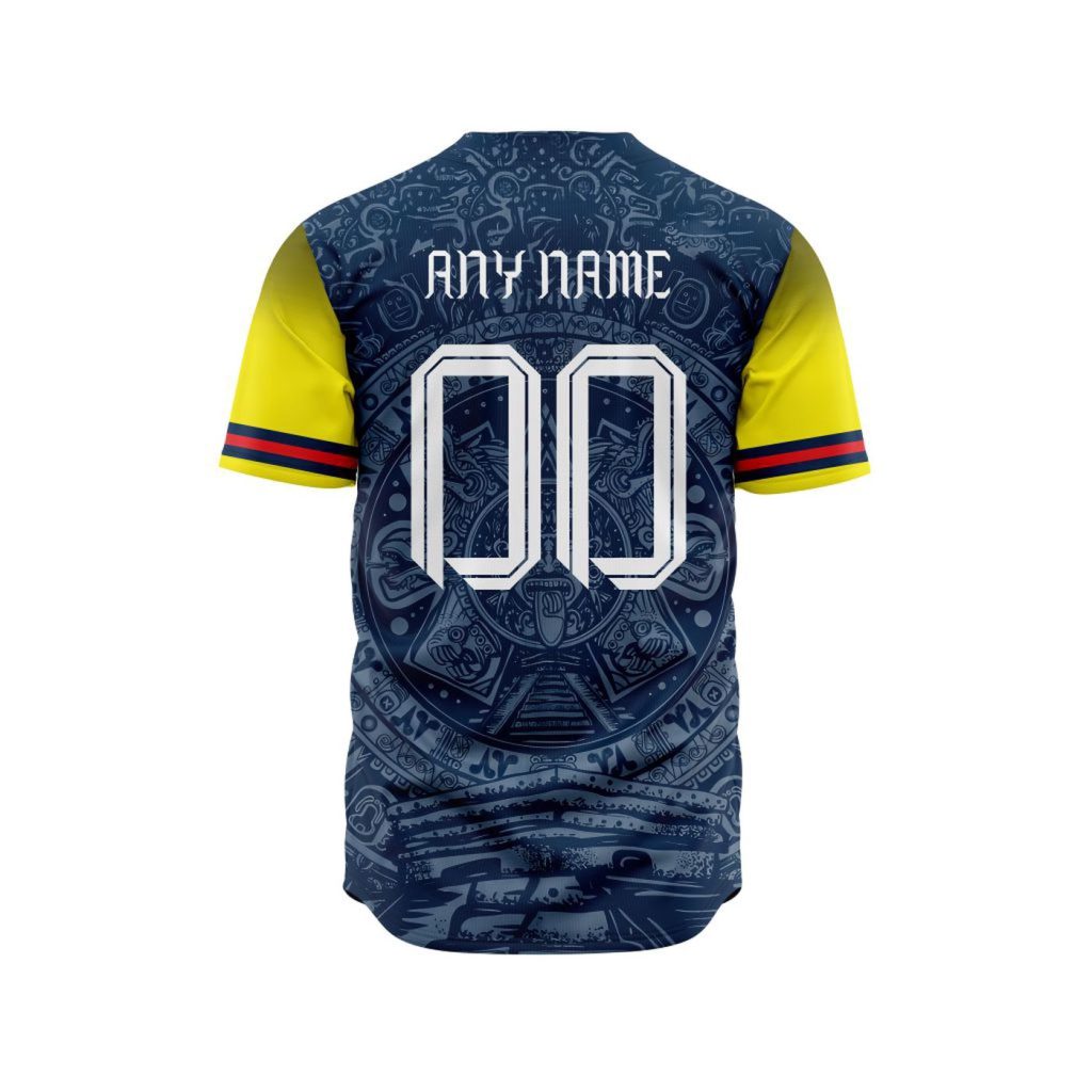 LIGA MX Club America Special Aztec Design Baseball Jersey Gift for Men Women LIGA MX Club America Special Aztec Design Baseball Jersey Gift for Men Women