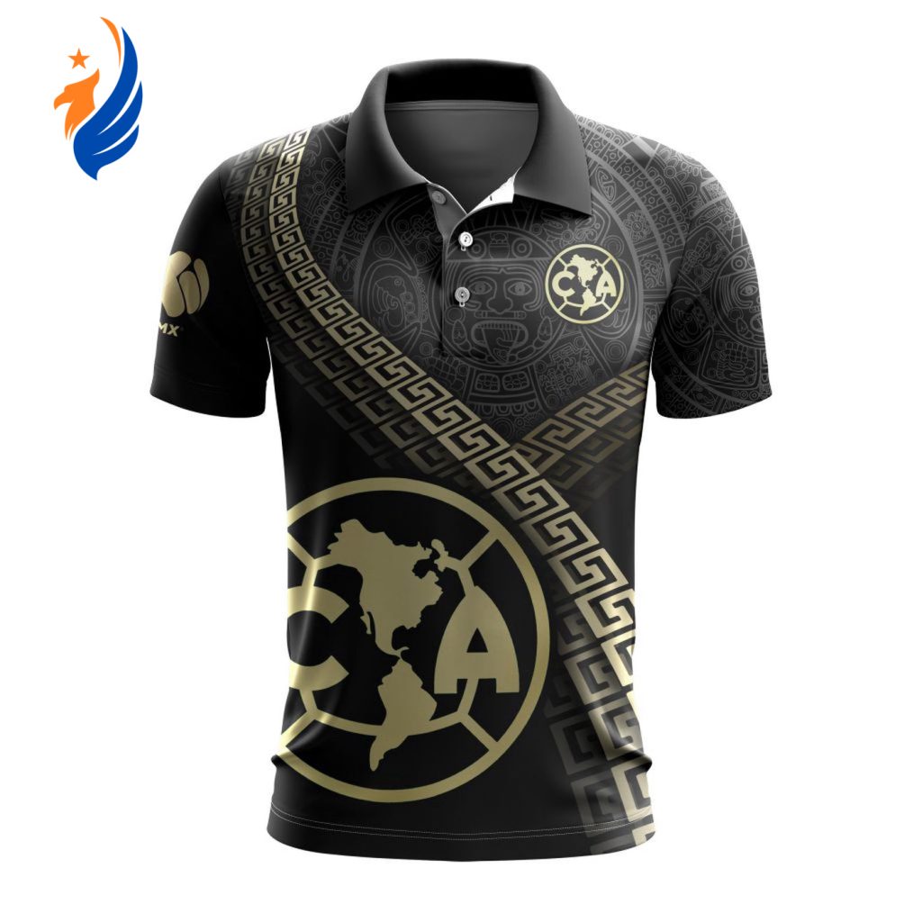 LIGA MX Club America Special Black And Gold Design Polo LIGA MX Club America Special Black And Gold Design Polo