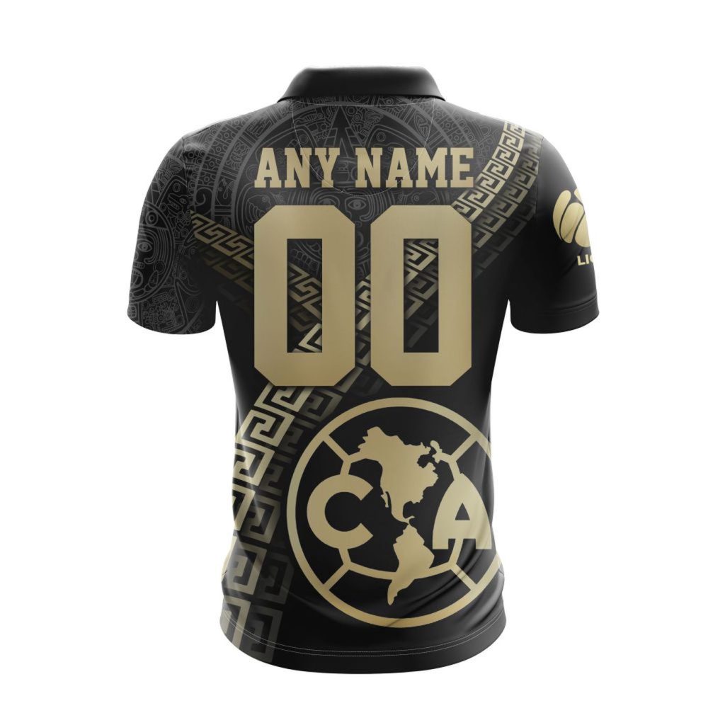 LIGA MX Club America Special Black And Gold Design Polo LIGA MX Club America Special Black And Gold Design Polo