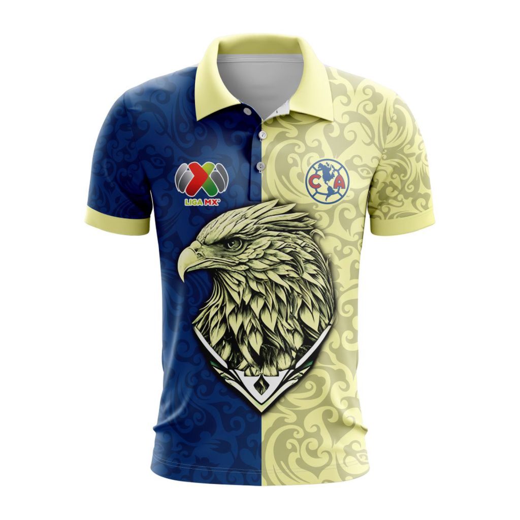 LIGA MX Club America Special Design With Team Signature Polo LIGA MX Club America Special Design With Team Signature Polo
