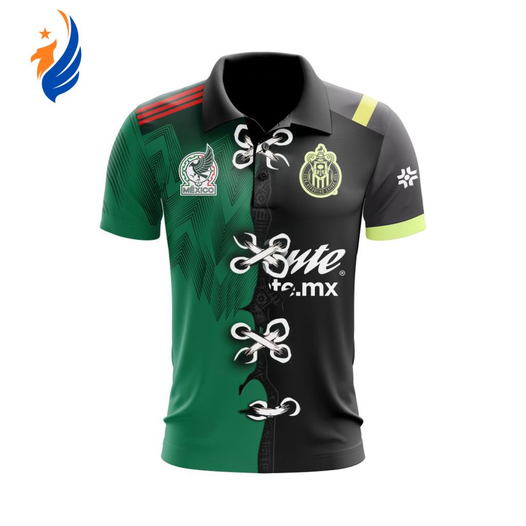 LIGA MX Club Chivas Guadalajara Home Mix Mexico 2022 Polo LIGA MX Club Chivas Guadalajara Home Mix Mexico 2022 Polo