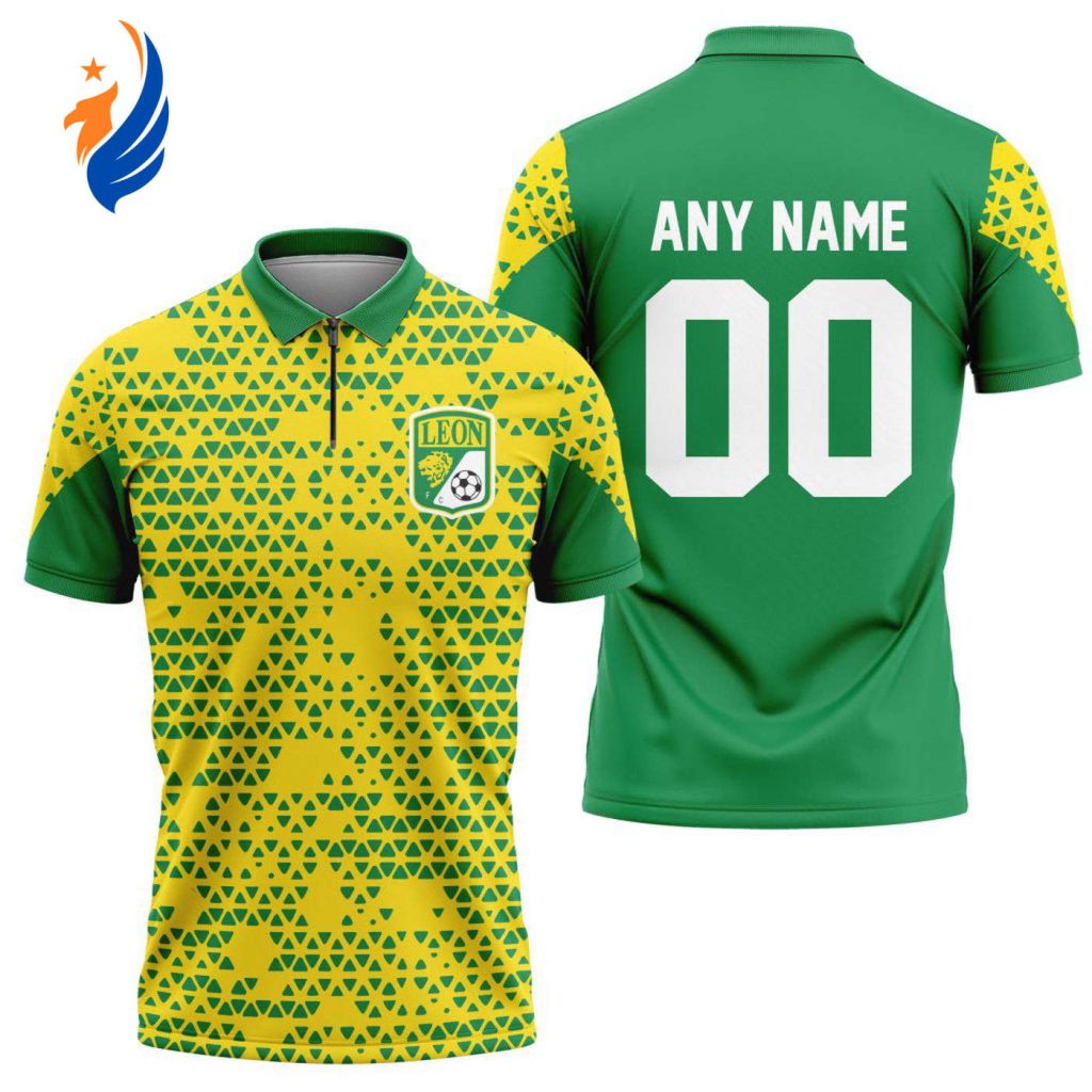 LIGA MX Club Leon Personalized Zipper Polo Gift for Men Women LIGA MX Club Leon Personalized Zipper Polo Gift for Men Women