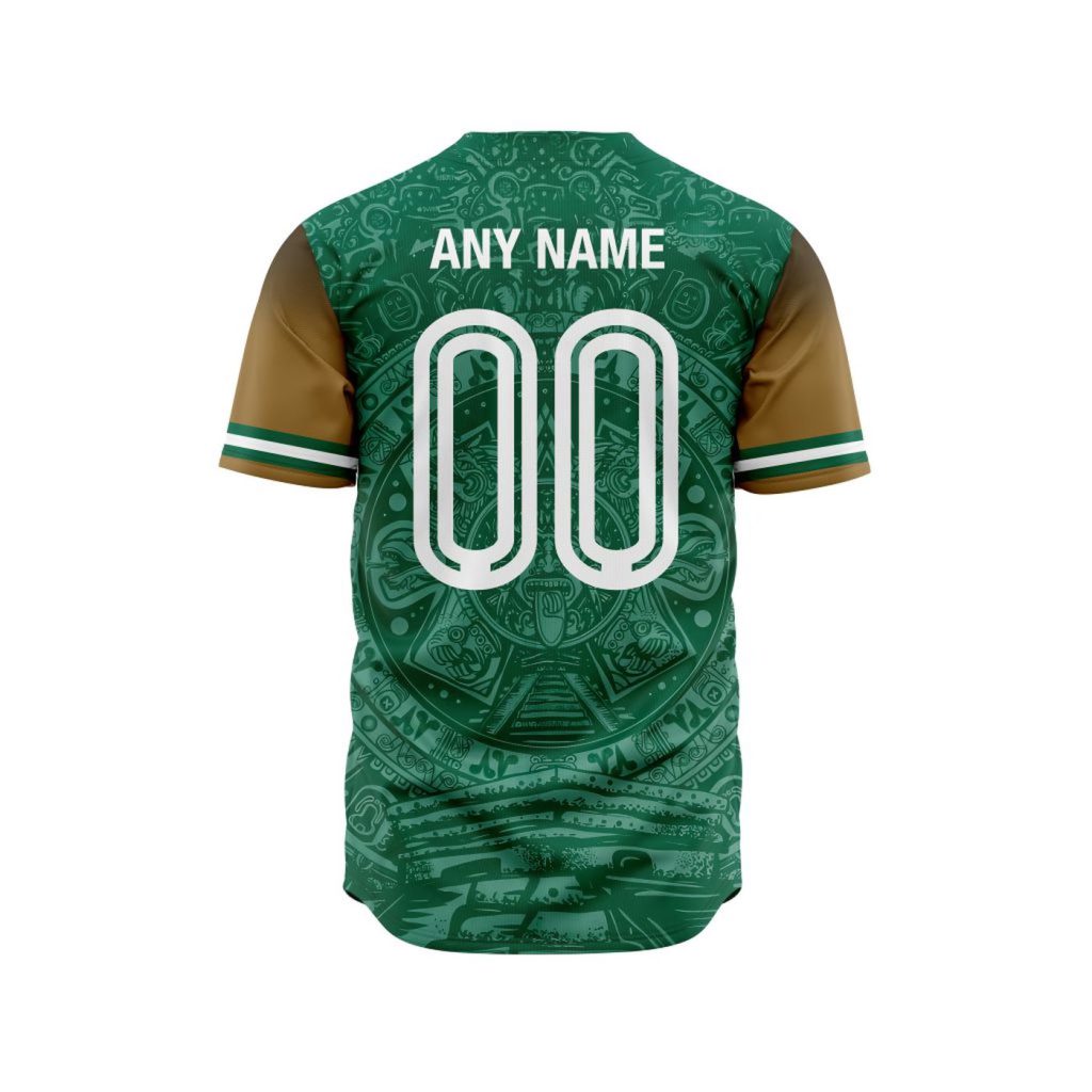 LIGA MX Club Leon Special Aztec Design Baseball Jersey Gift for Men Women LIGA MX Club Leon Special Aztec Design Baseball Jersey Gift for Men Women