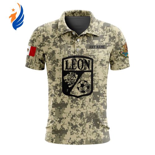 LIGA MX Club Leon Special Camo Design Polo Gift for Men Women