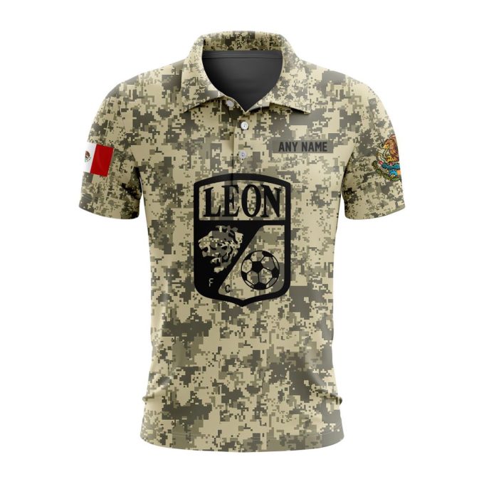 LIGA MX Club Leon Special Camo Design Polo Gift for Men Women