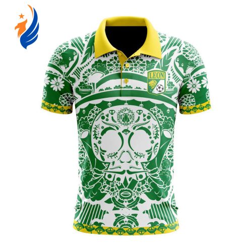 LIGA MX Club Leon Special Dia De Muertos Design Polo Gift for Men Women