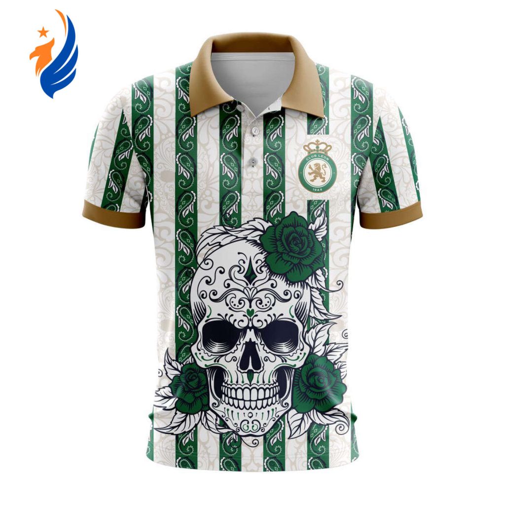 LIGA MX Club Leon Special Dia De Muertos Design Polo Gift for Men Women LIGA MX Club Leon Special Dia De Muertos Design Polo Gift for Men Women