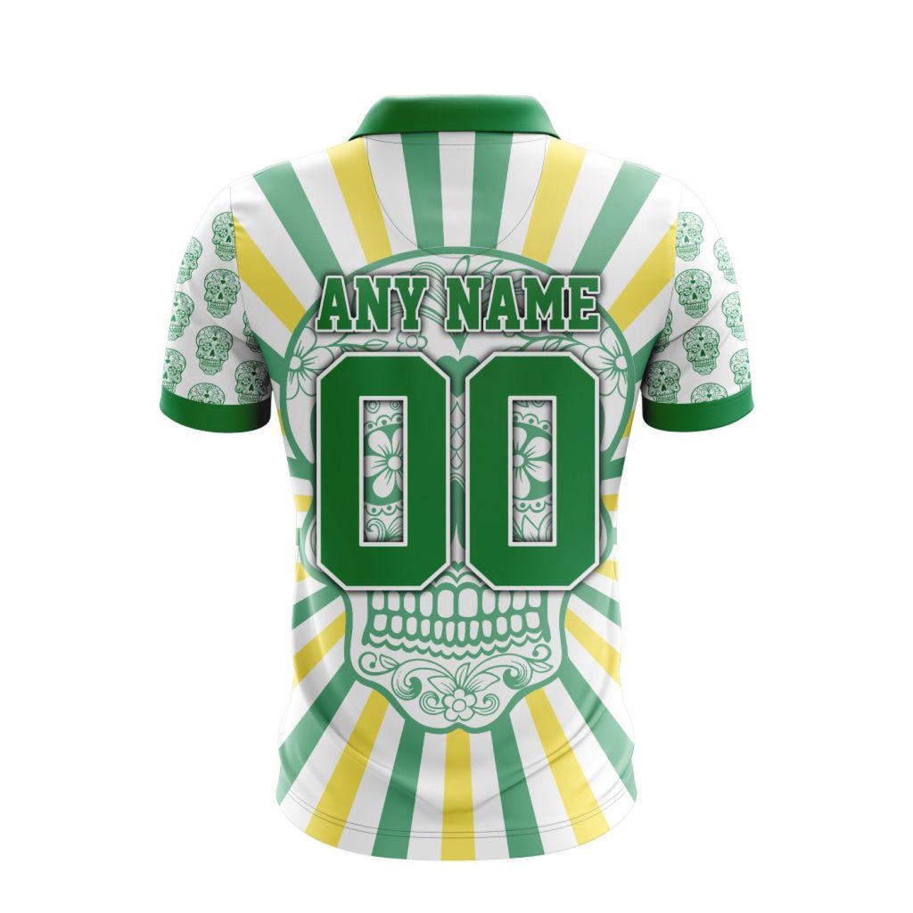 LIGA MX Club Leon Special Dia De Muertos Design Polo Gift for Men Women LIGA MX Club Leon Special Dia De Muertos Design Polo Gift for Men Women