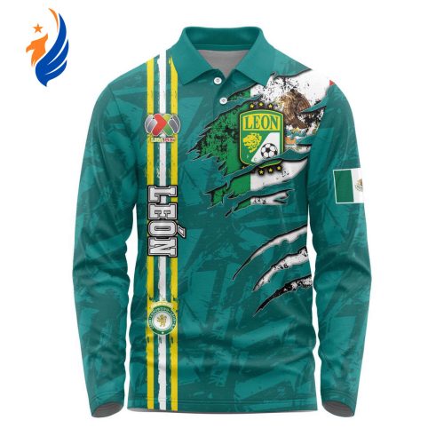 LIGA MX Club Leon Special Long Sleeve Polo Design Kits Gift for Men Women 3d Printed Hoodie