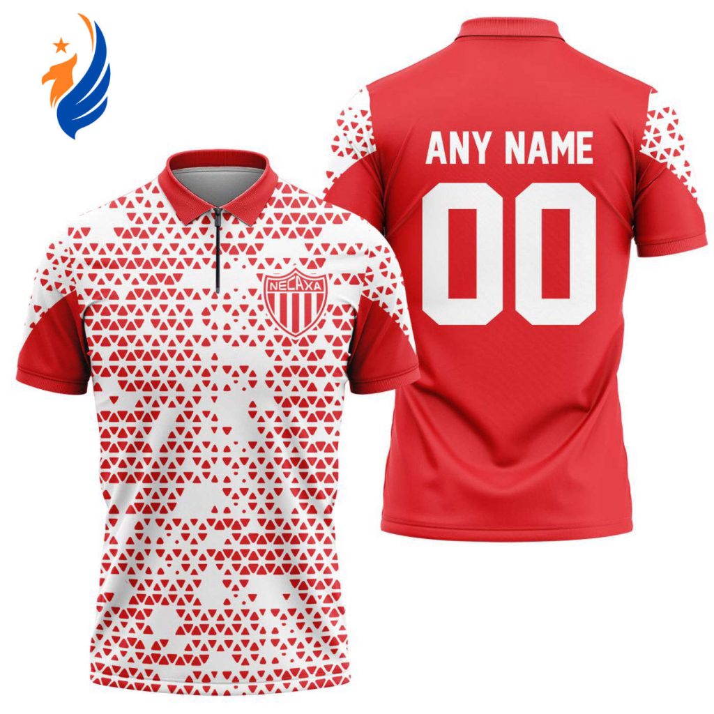 LIGA MX Club Necaxa Personalized Zipper Polo Gift for Men Women LIGA MX Club Necaxa Personalized Zipper Polo Gift for Men Women