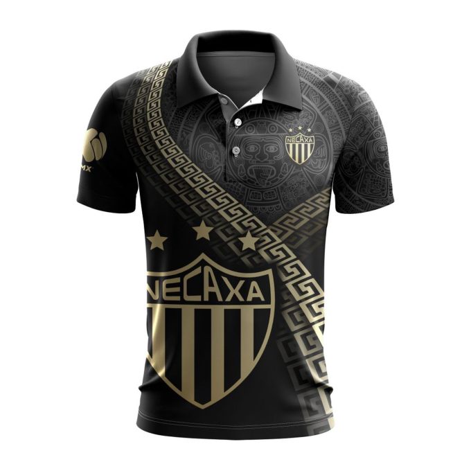 LIGA MX Club Necaxa Special Black And Gold Design Polo LIGA MX Club Necaxa Special Black And Gold Design Polo