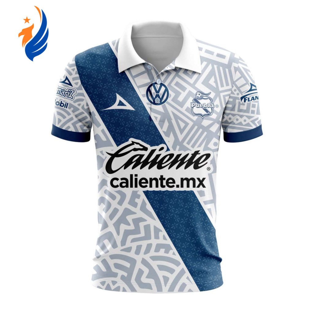 LIGA MX Club Puebla 2023-2024 Home Aztec Design Polo LIGA MX Club Puebla 2023-2024 Home Aztec Design Polo