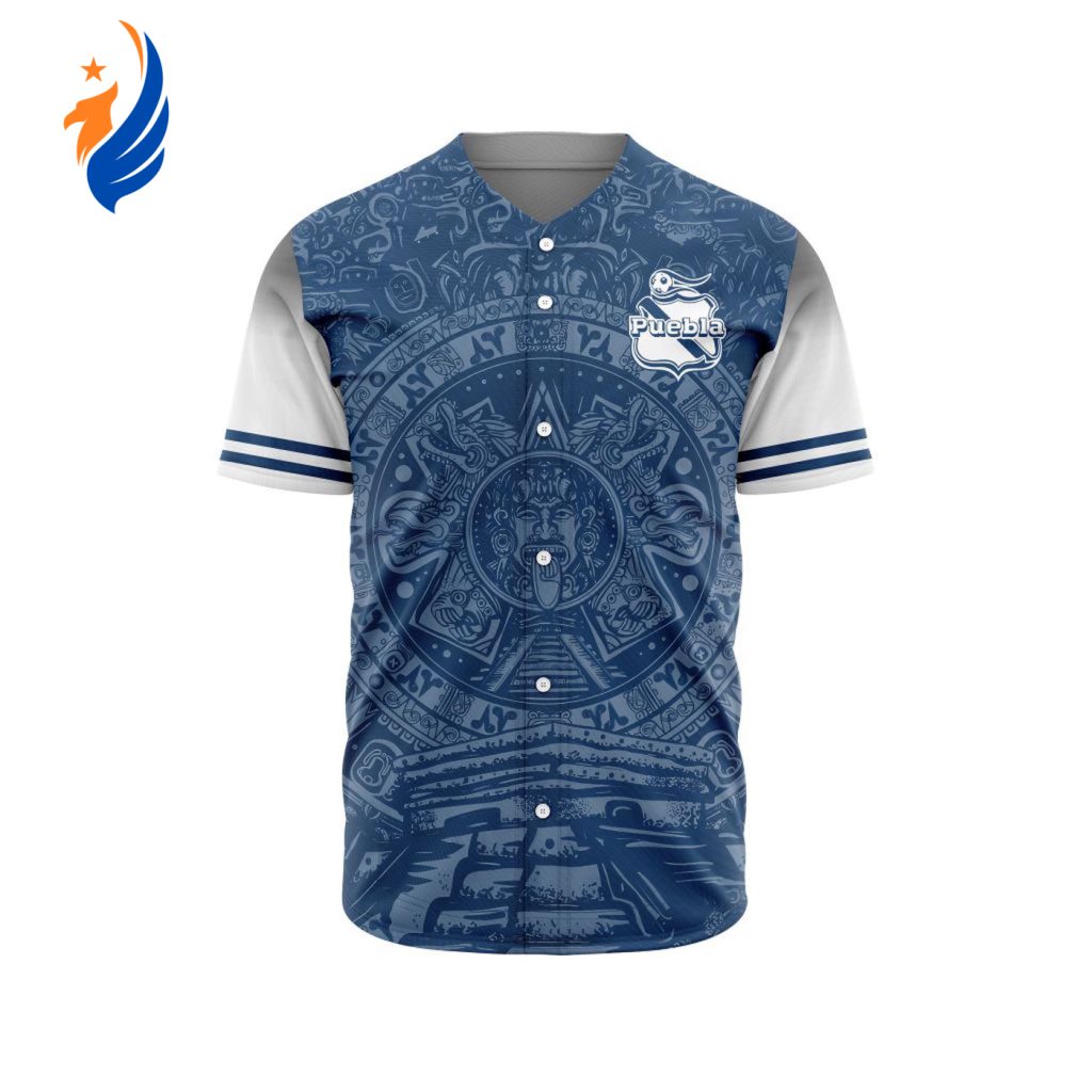 LIGA MX Club Puebla Special Aztec Design Baseball Jersey Gift for Men Women LIGA MX Club Puebla Special Aztec Design Baseball Jersey Gift for Men Women